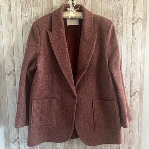 Ba$sh Women’s Maroon Tweed Blazer Large